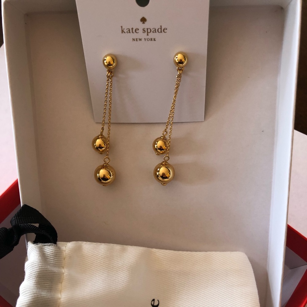 Kate Spade Ball Linear Earrings NWT